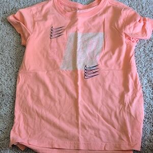 Nike Orange Short Sleeve Tee with Graphic Design